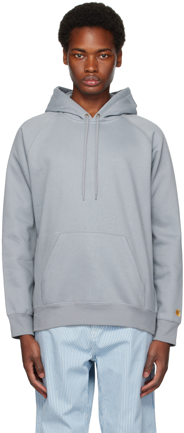 Carhartt Chase Cotton-blend Hoodie In Blue