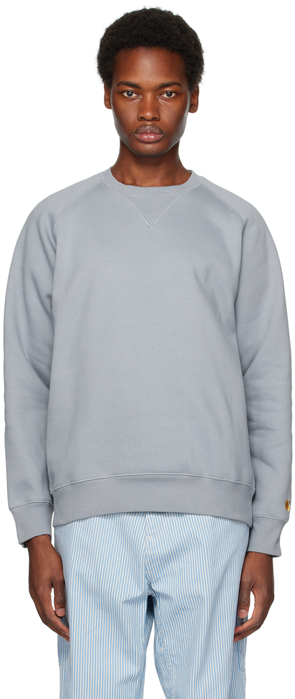 Carhartt Chase Sweatshirt In Grey Heather/gold