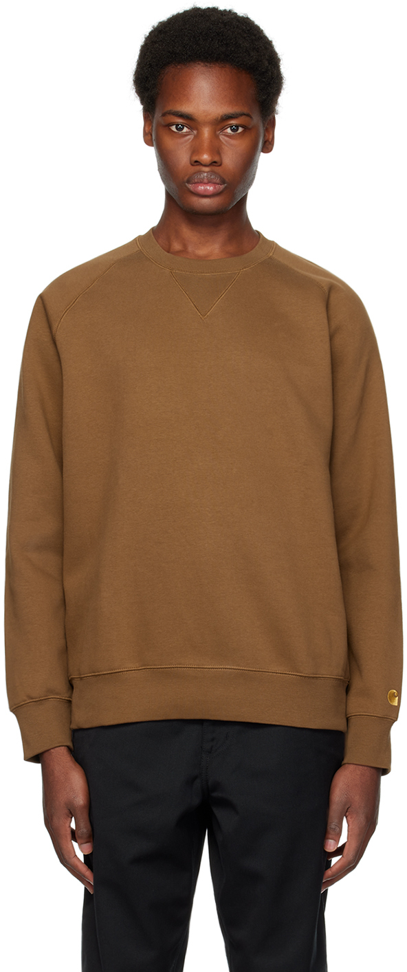 Brown Chase Sweatshirt by Carhartt Work In Progress on Sale