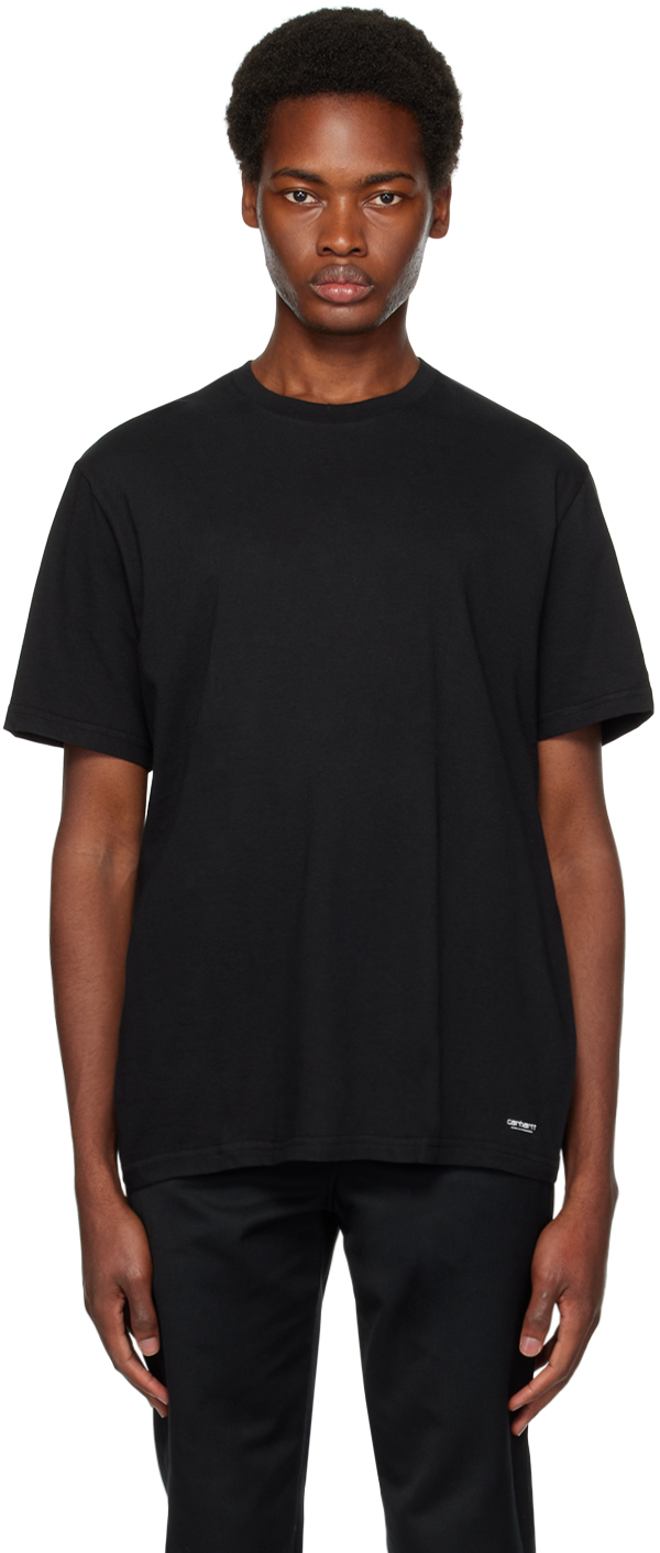Carhartt Three-pack Black Standard T-shirts In 933 Black + Black