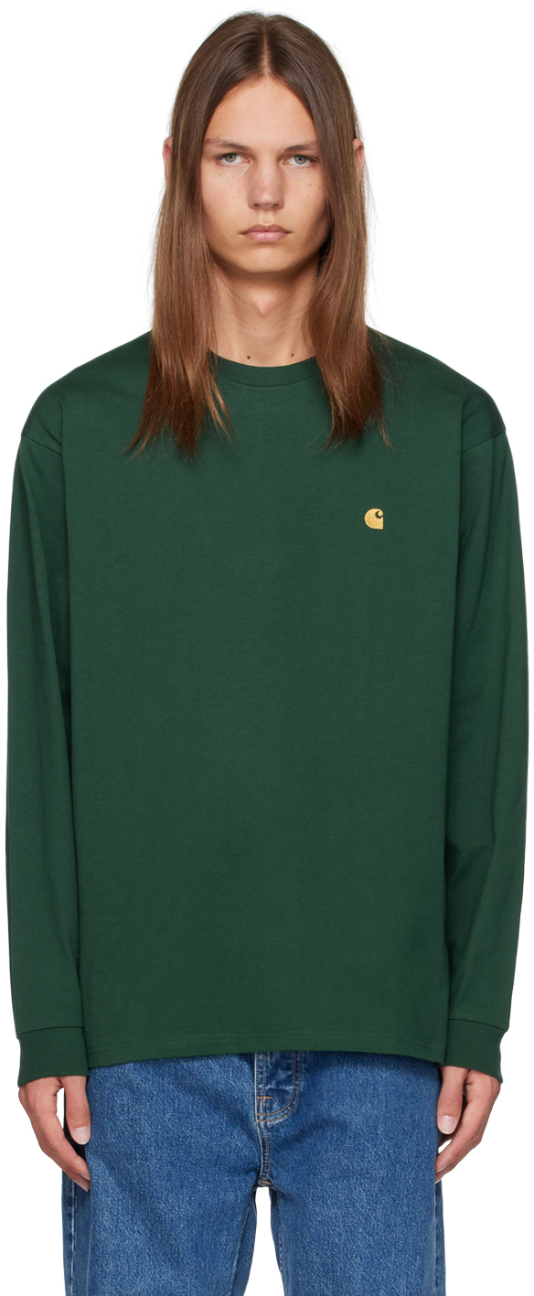 Shop Carhartt Green Chase Long Sleeve T-shirt In 1nv Discovery Green
