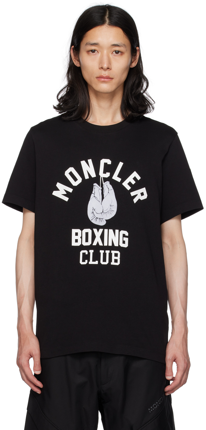 Moncler Black Printed T-shirt In 999 Black