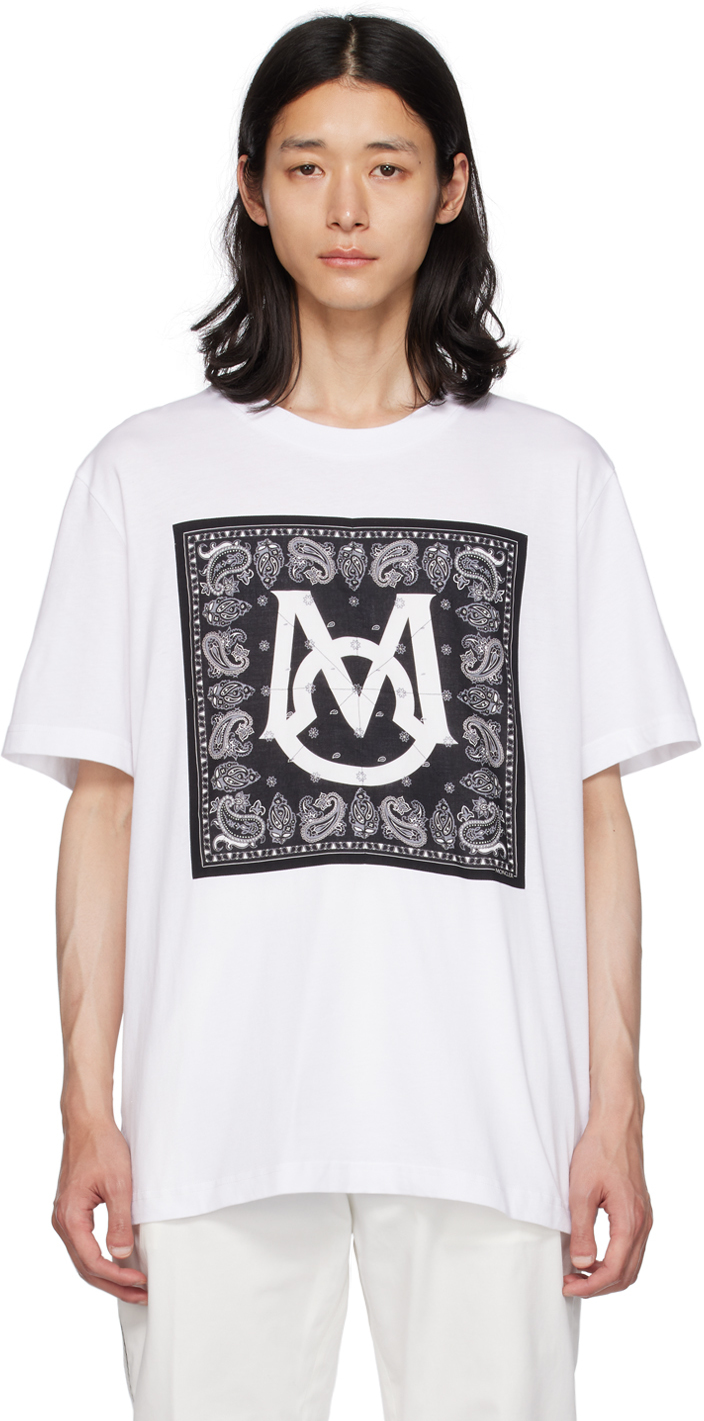 Moncler White Appliqué T-shirt In 002 White