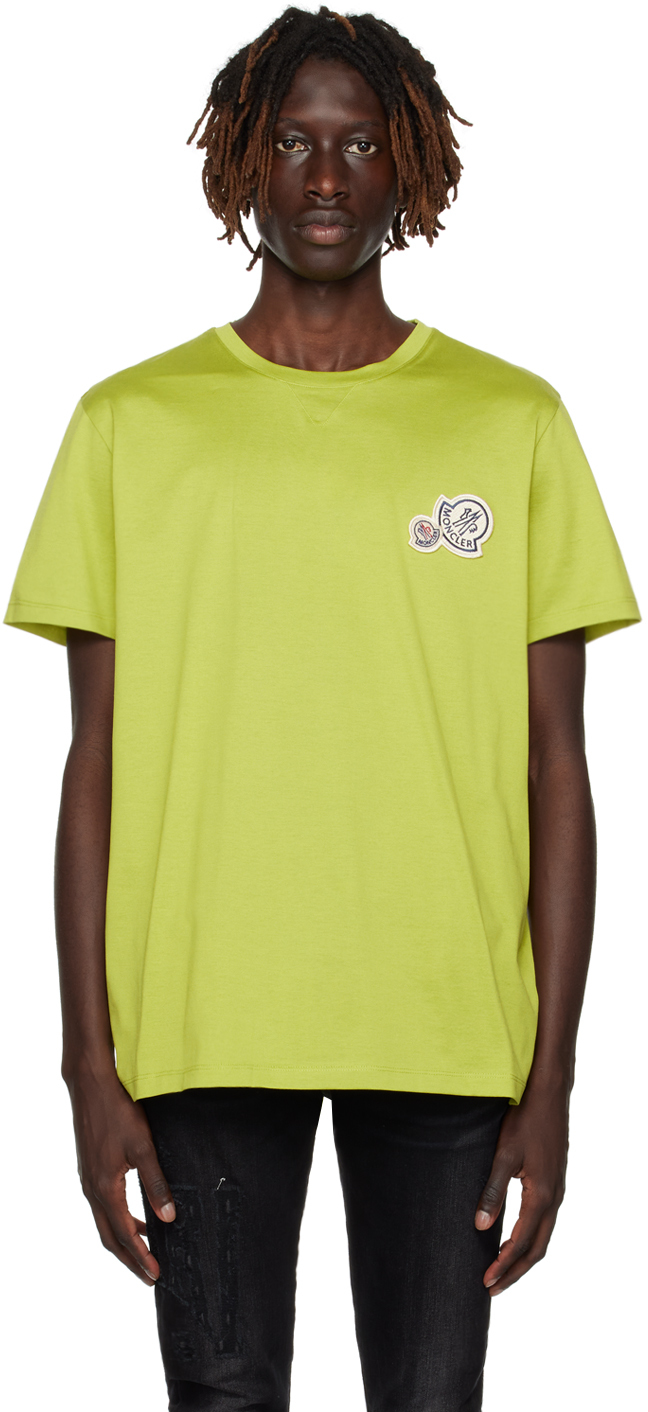 Moncler Green Patch T-shirt In 83j Lime