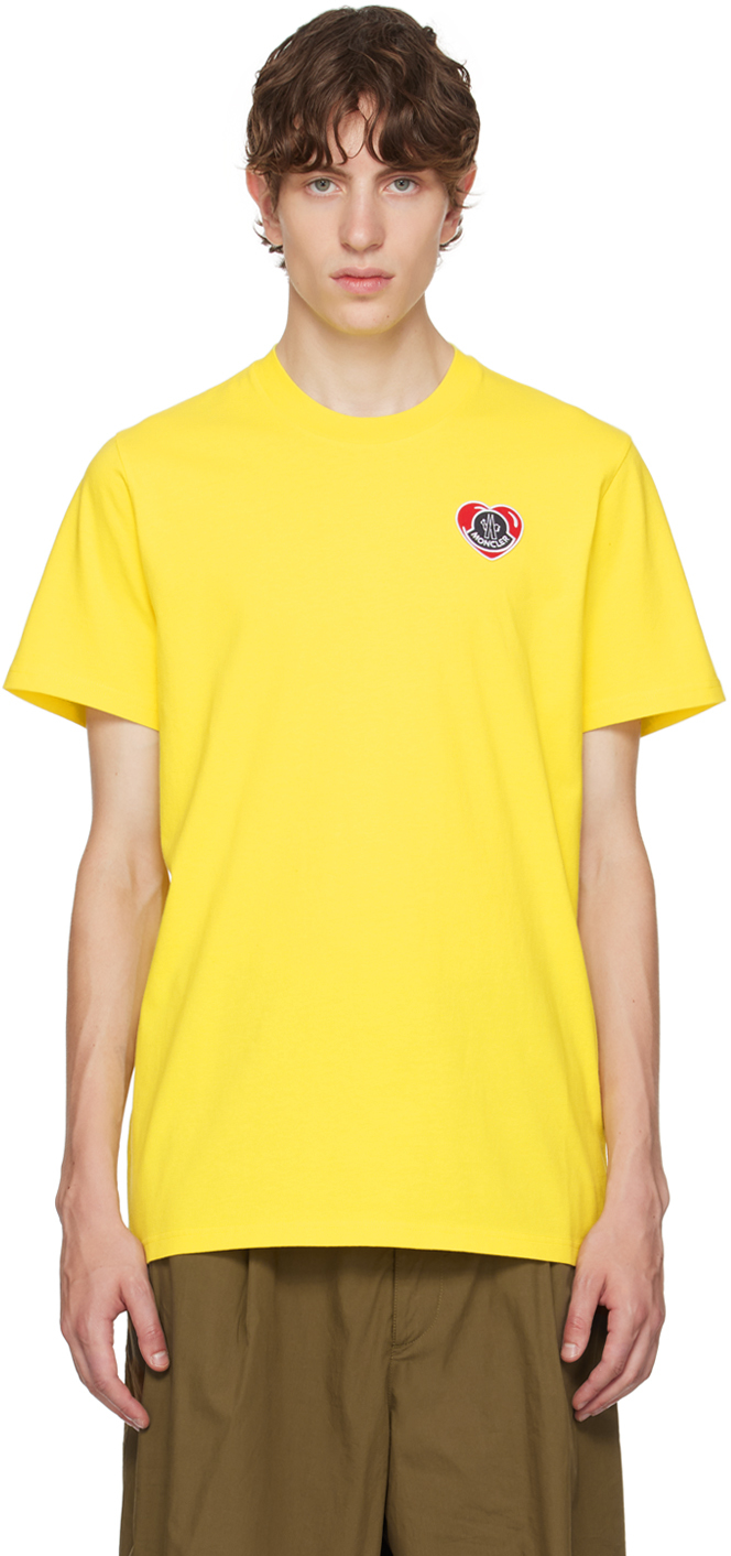 Moncler Yellow Embroidered T-Shirt