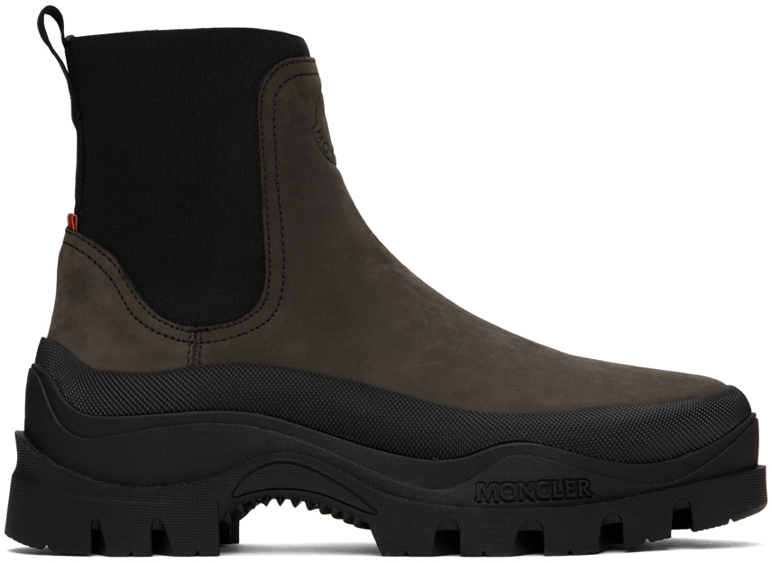 Moncler: Brown Larue Chelsea Boots | SSENSE Canada