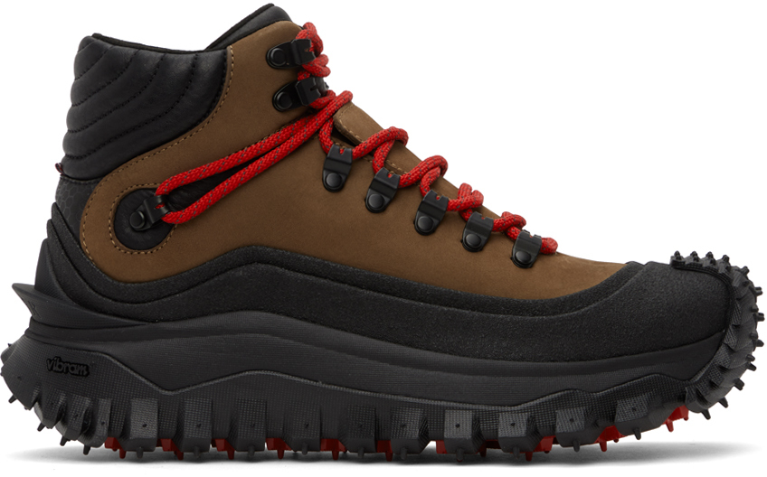 【関税込み】Moncler ブラウン＆ブラック Trailgrip GTX ブーツ Moncler Trailgrip Gtx lace-up Boots | Brown | FARFETCH