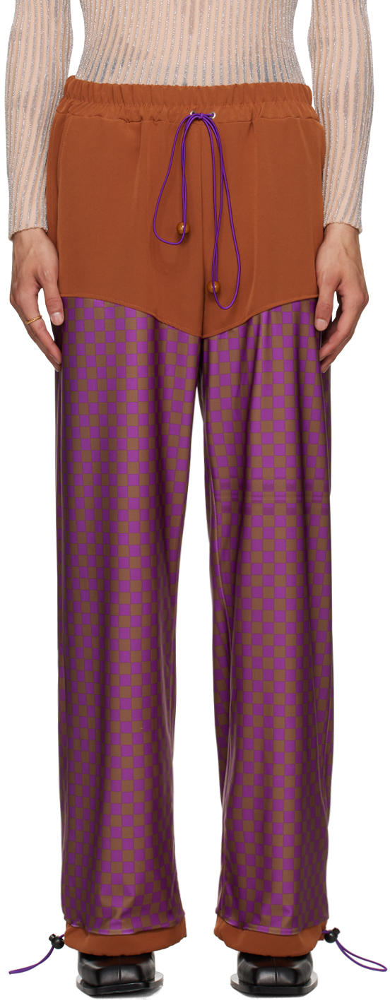 Andrej Gronau Ssense Exclusive Brown & Purple Sweatpants In Brown/plum