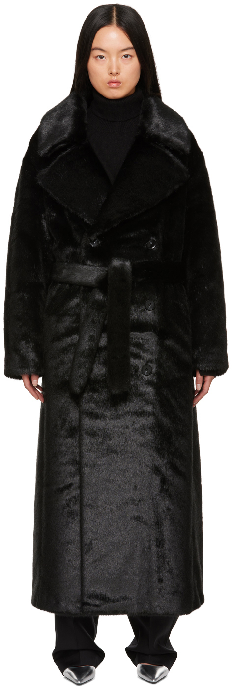 Frankie Shop Womens Off White Liza Oversized Faux-Fur Coat Xs/S
