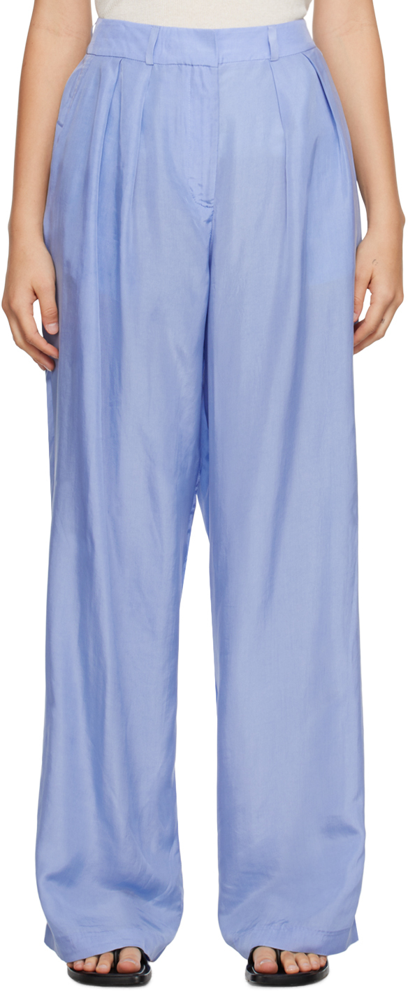 Shop The Frankie Shop Blue Tansy Trousers In Light Blue