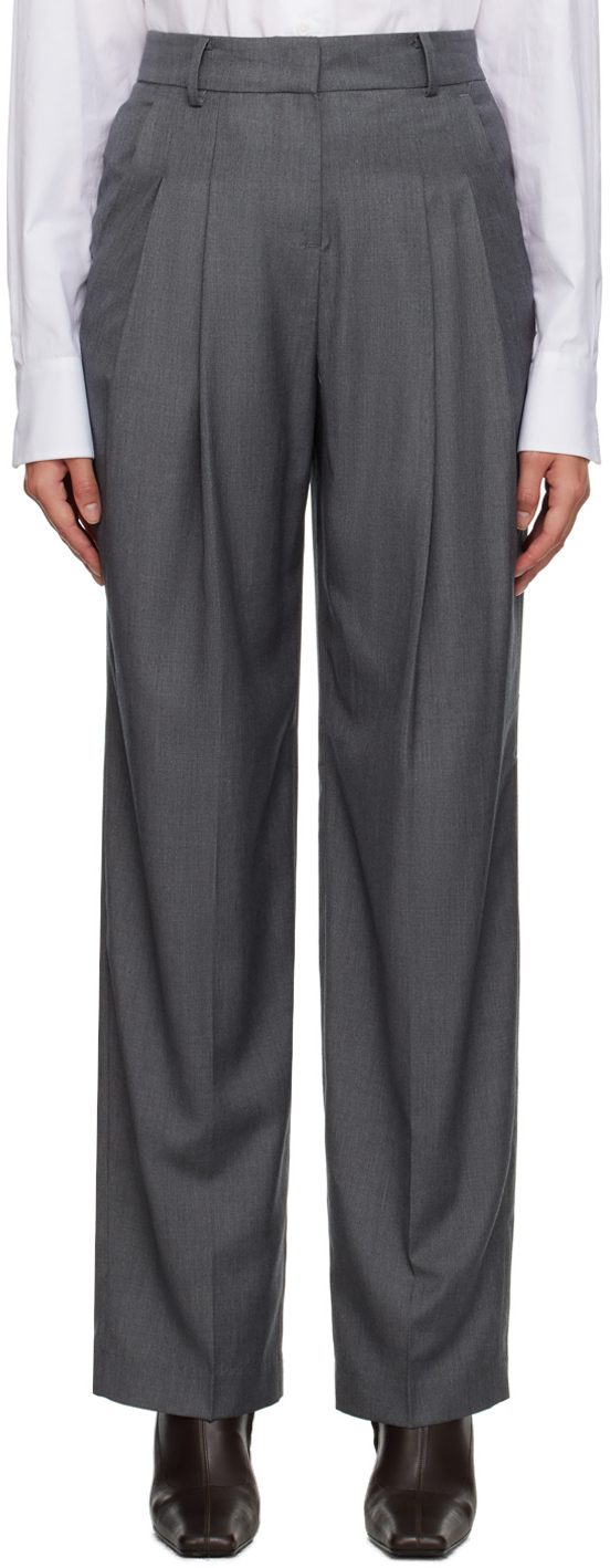 The Frankie Shop Gray Gelso Trousers