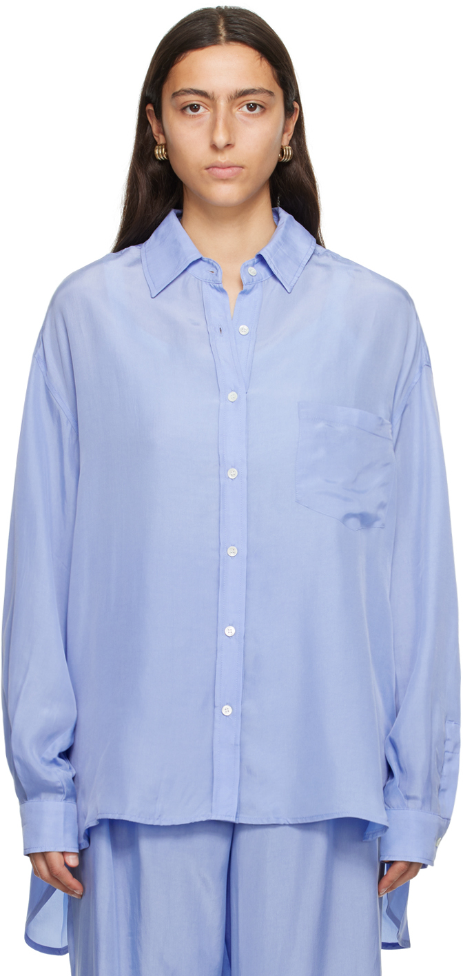Blue Georgia Shirt by The Frankie Shop on Sale