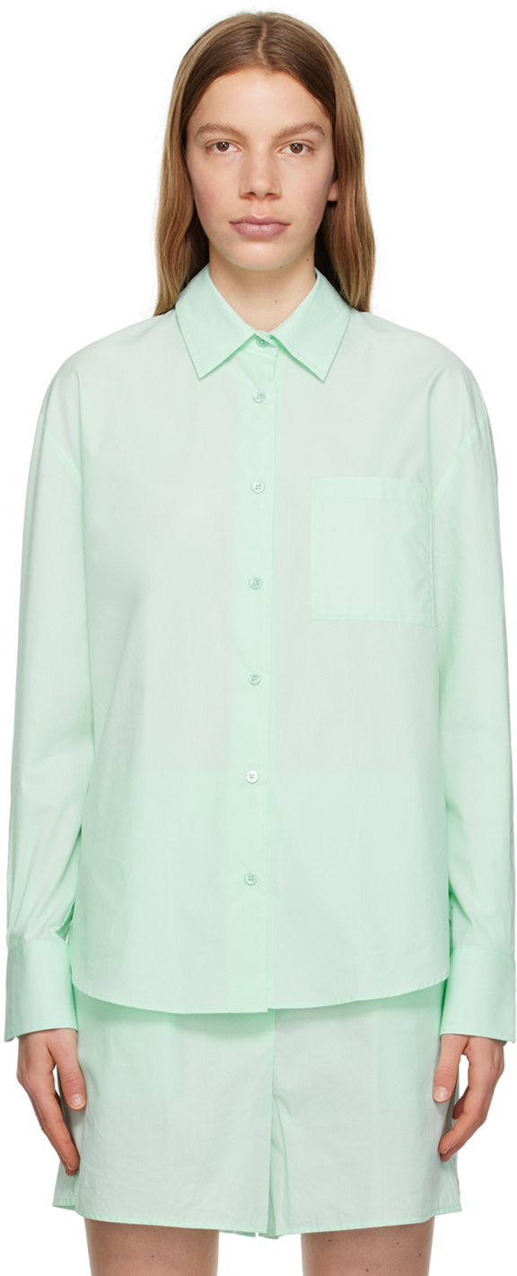 The Frankie Shop Green Lui Shirt In Menthe