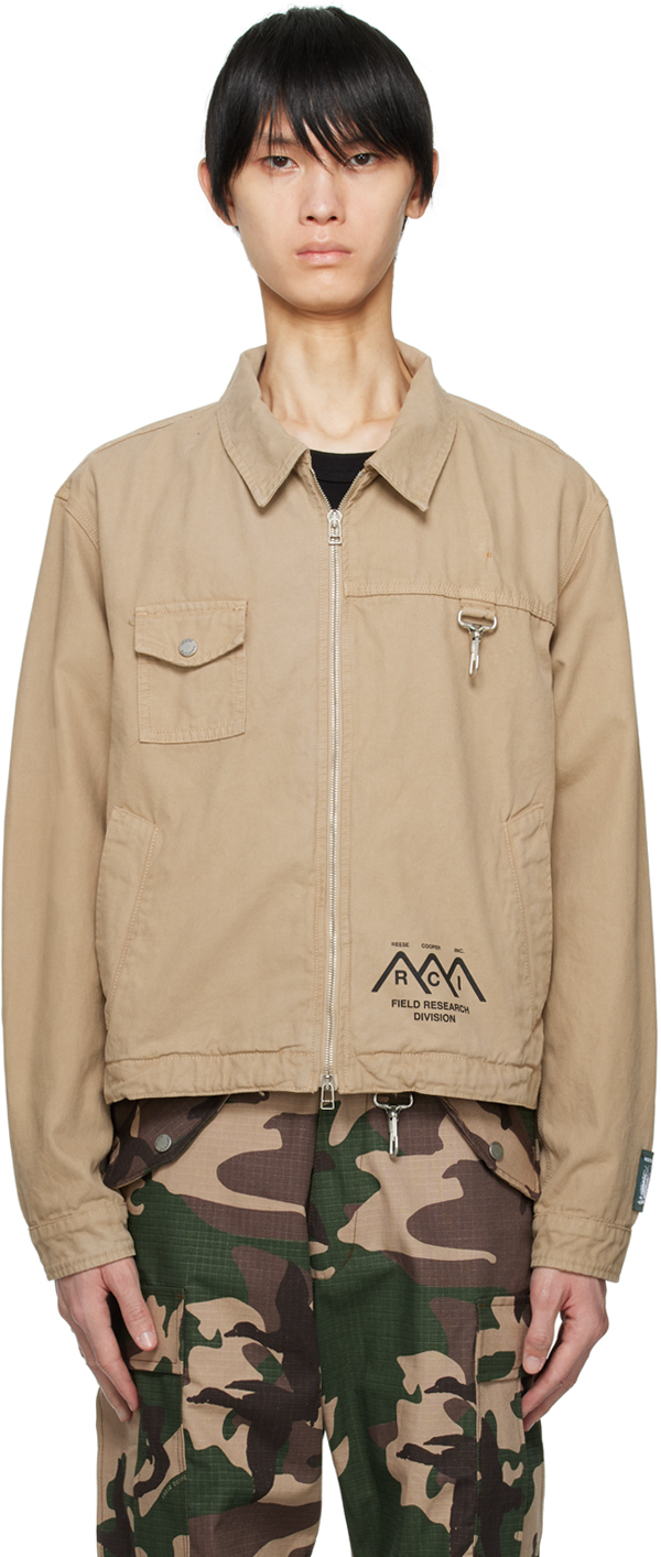 Shop Reese Cooper Beige 'research Division' Jacket In Khaki
