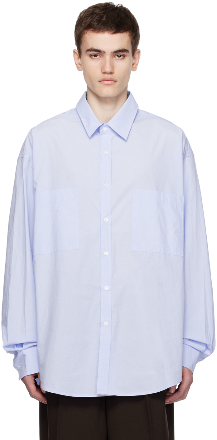 The Frankie Shop: Blue Gus Shirt | SSENSE Canada