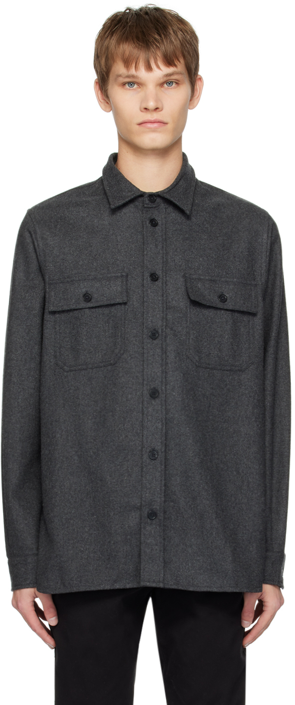 Norse Projects Grey Silas Shirt In Black