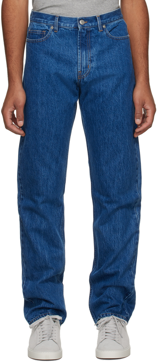 Blue Five-Pocket Jeans