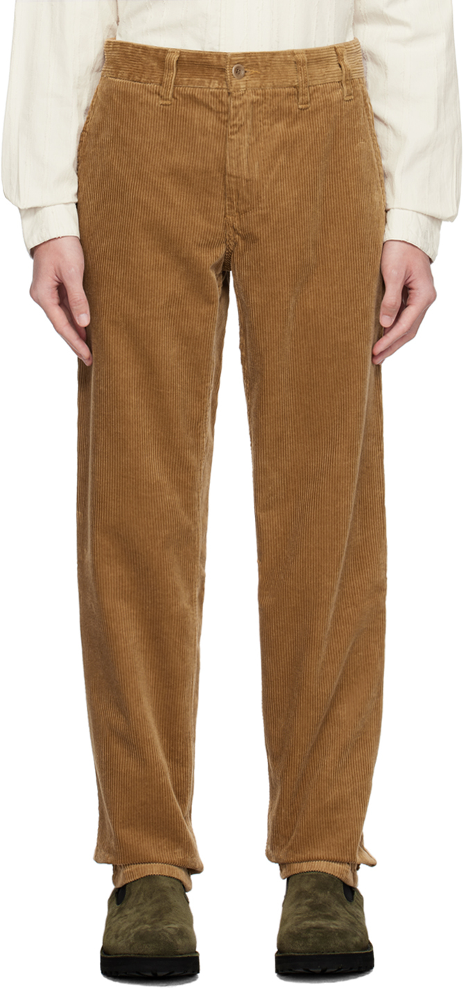 Shop Norse Projects Tan Aros Trousers In Utility Khaki