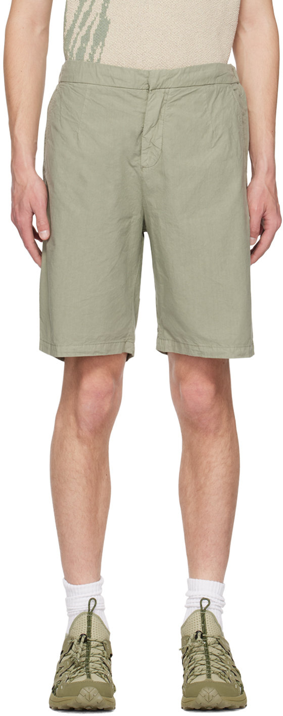Norse Projects Green Aaren Typewriter Shorts In Sunwashed Green