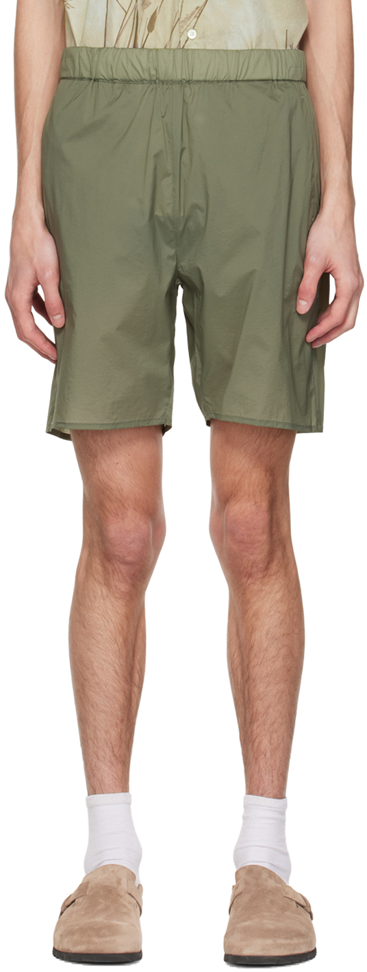Shop Norse Projects Green Poul Shorts In Dried Sage Green