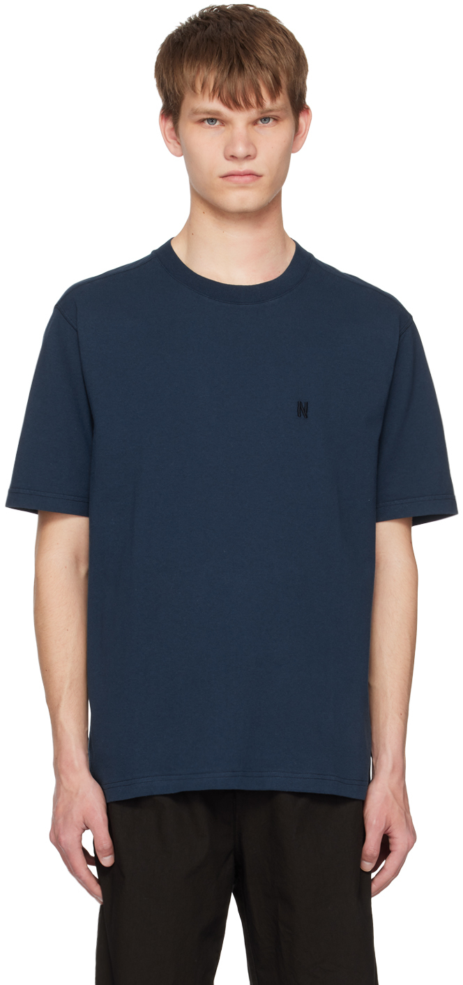 Norse Projects Navy Johannes T-shirt In Indigo