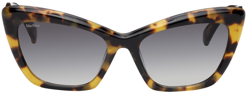 Max Mara Tortoiseshell Cat-eye Sunglasses In 55b Shiny Tokyo