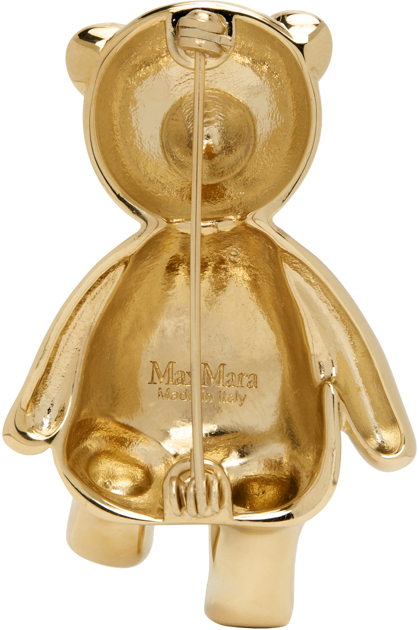 Max Mara Crystal-Embellished Monogram Brooch