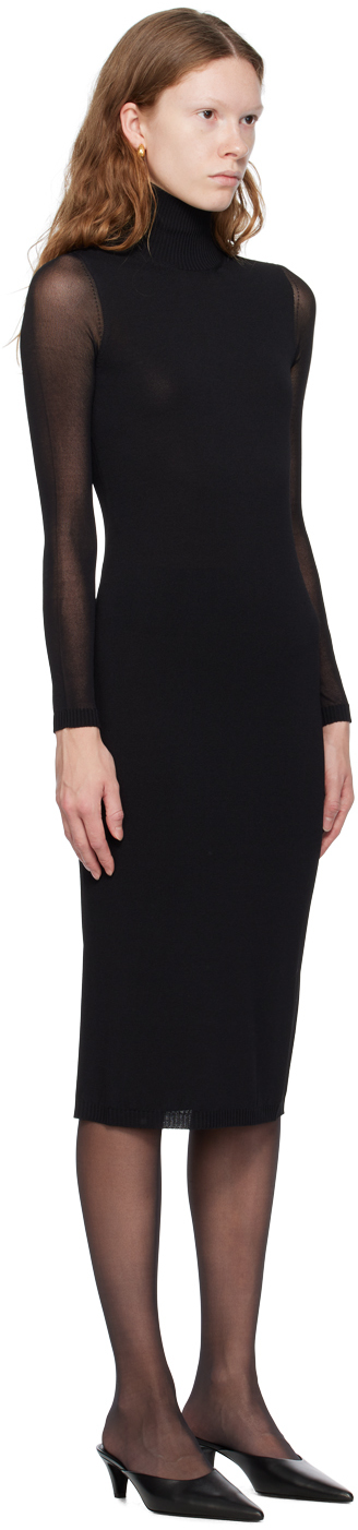Max Mara Natalia Knitted Midi Dress In 002 Black