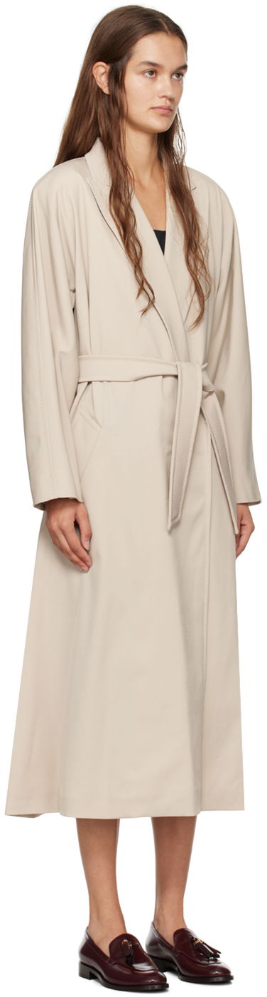 Shop Max Mara Beige Ottico Coat In 002 Sand