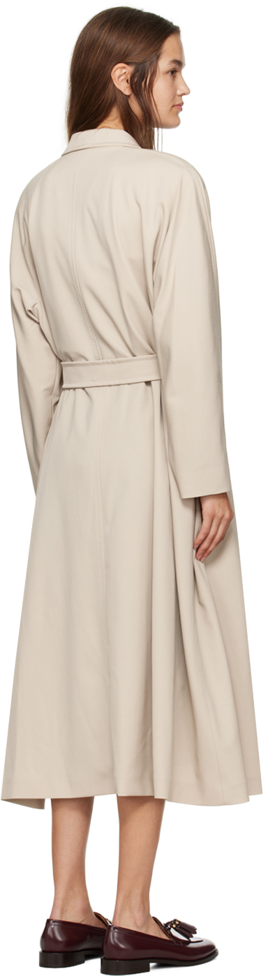 Shop Max Mara Beige Ottico Coat In 002 Sand