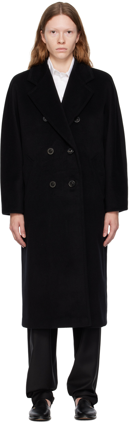 Max Mara: Black Madame Coat | SSENSE Canada