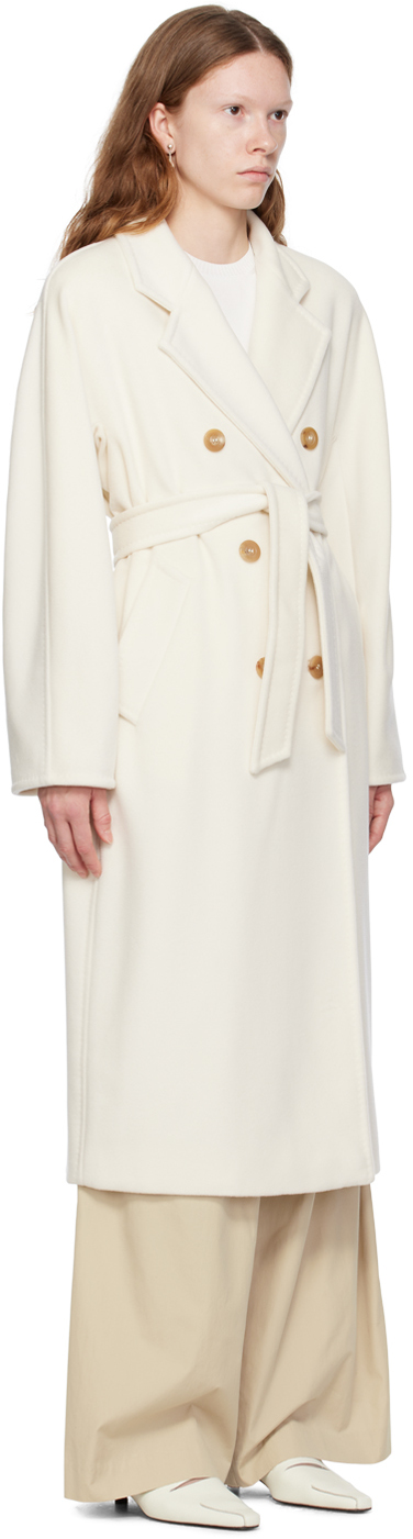 Max Mara Madame Double-breasted Wool And Cashmere-blend Coat In 021 White