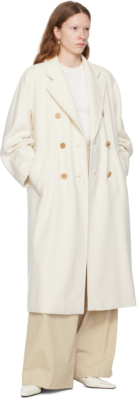Max Mara Madame Double-breasted Wool And Cashmere-blend Coat In 021 White