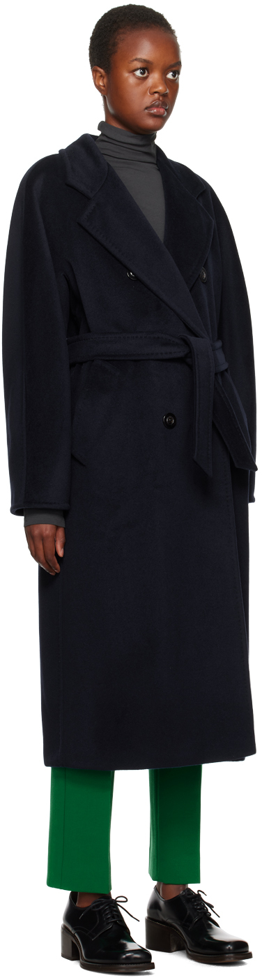Max Mara Navy Madame Coat In 005 Ultramarine