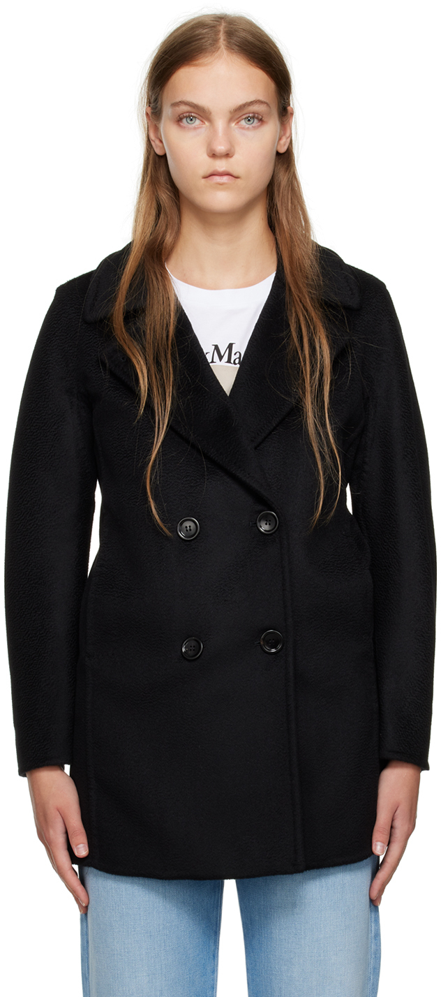 Max Mara Black Double-Breasted Coat