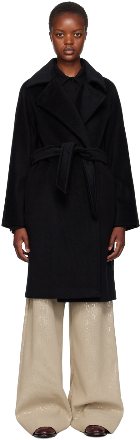 Max Mara Black Estelle Coat In 003 Black