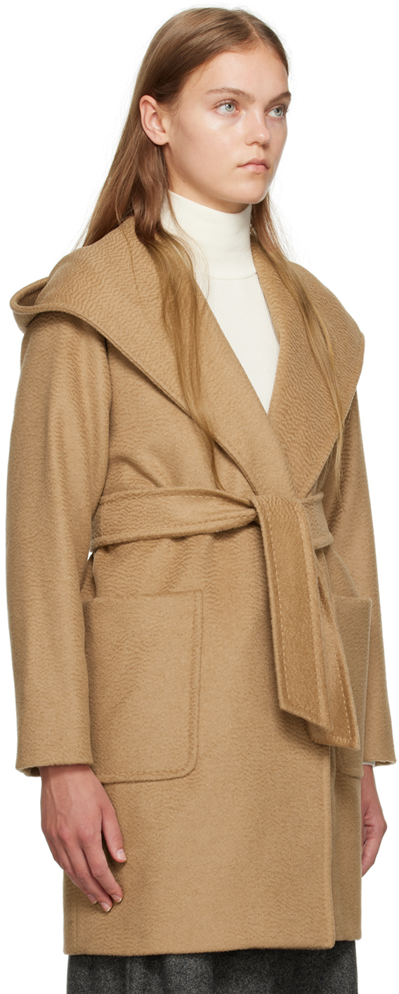 Shop Max Mara Tan Wrap Coat In 001 Camel