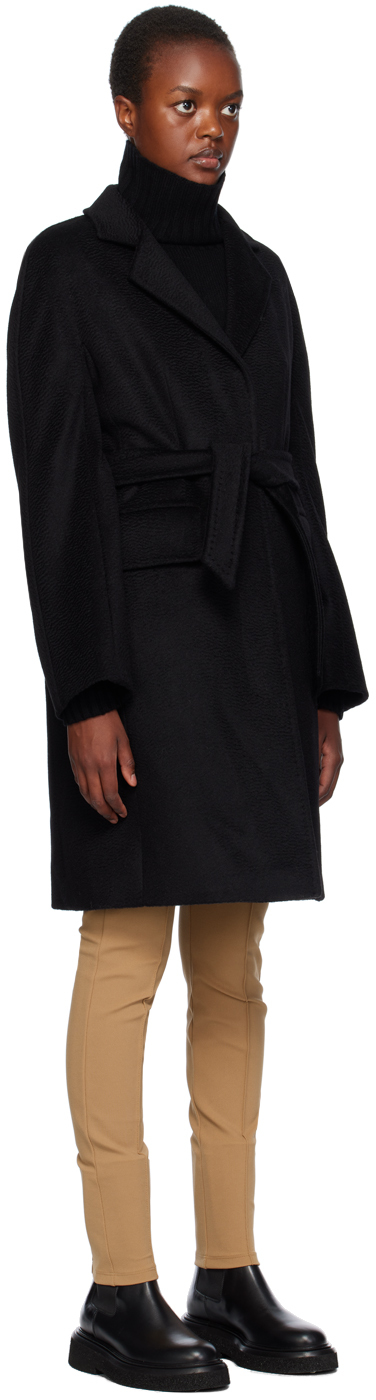 Max Mara Black Bingo Coat In 002 Black
