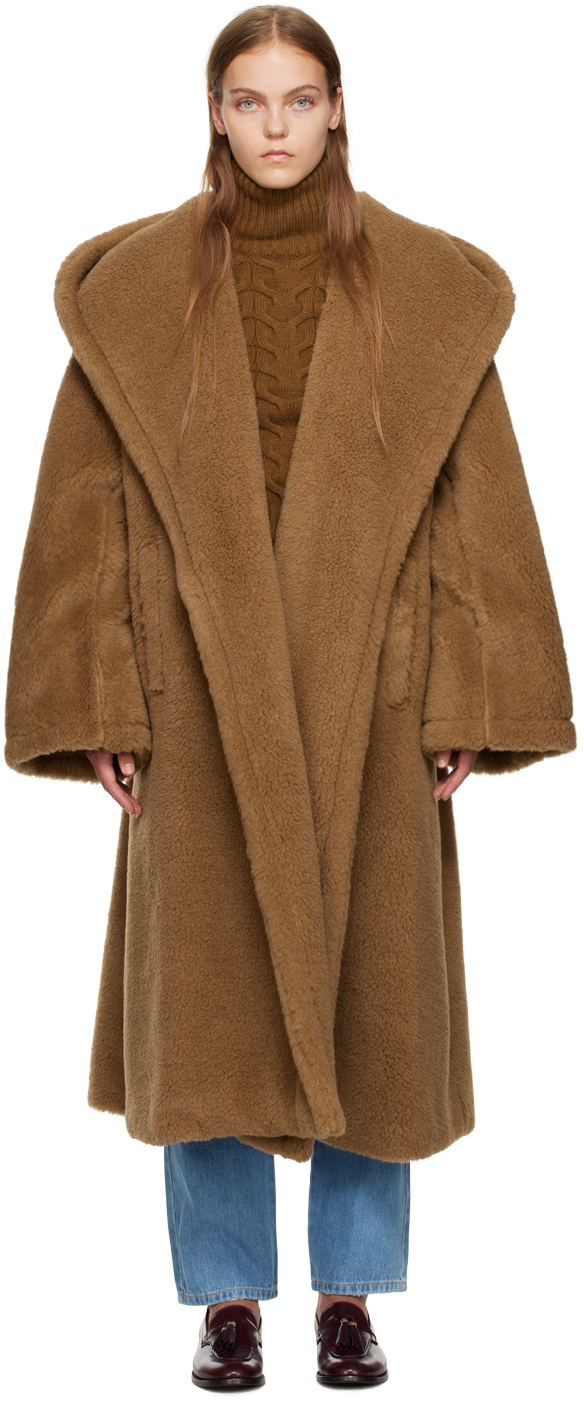Max Mara: Tan Teddy Coat | SSENSE