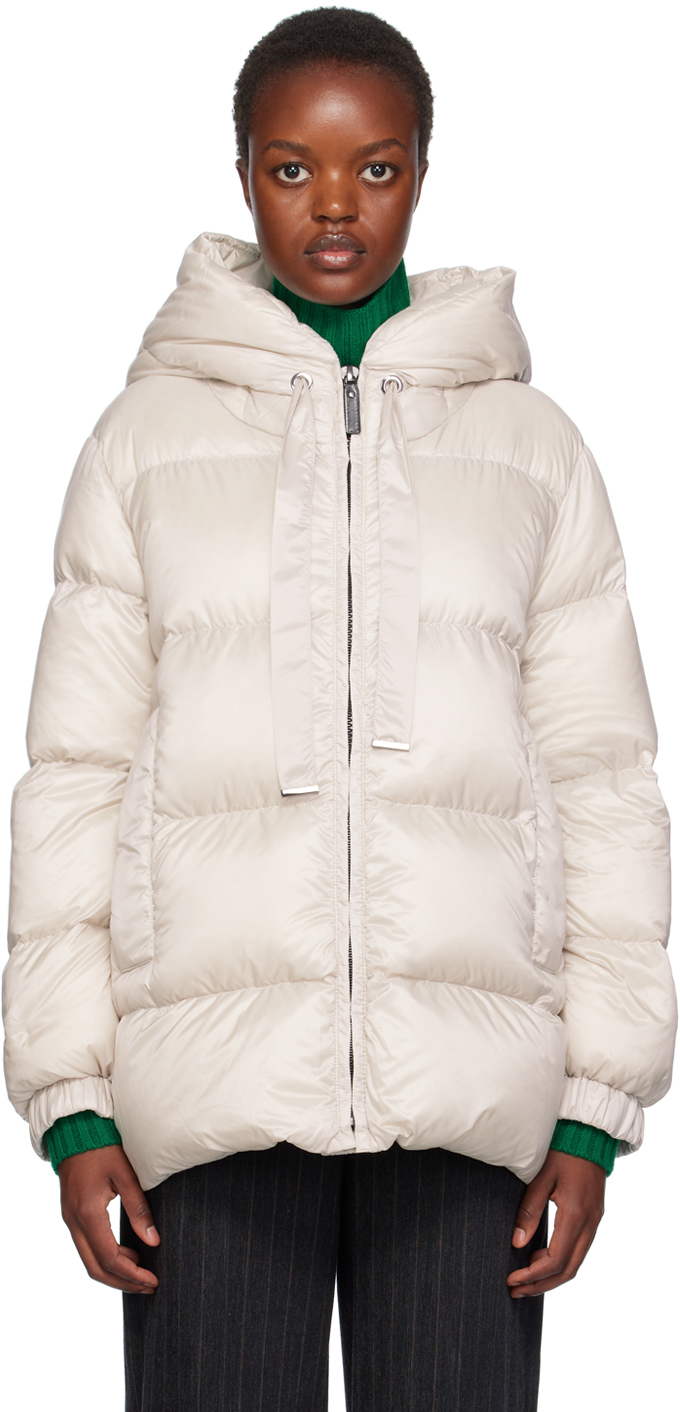 Shop Max Mara Off-white The Cube Seia Down Jacket In 045 Ice
