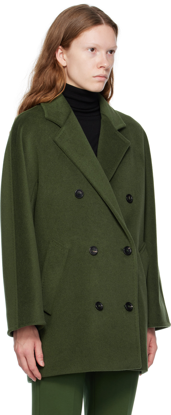 Max Mara Rebus Double-breasted Wool And Cashmere-blend Coat In 027 Moss Green