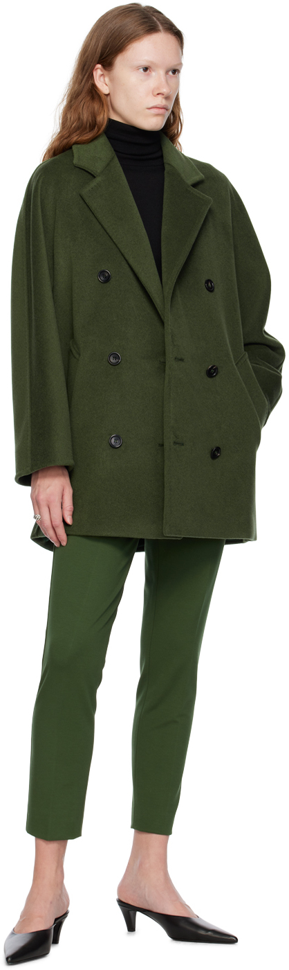 Max Mara Rebus Double-breasted Wool And Cashmere-blend Coat In 027 Moss Green