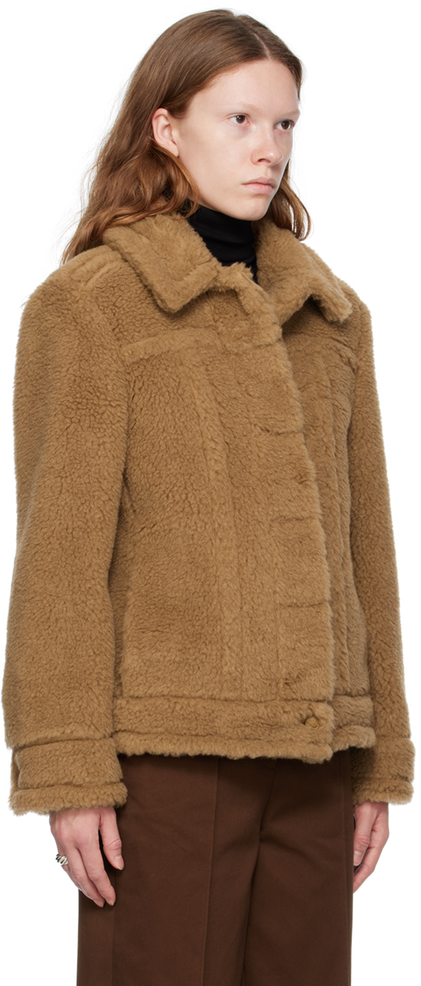 Max Mara Teddino Jacke Aus Einer Kamelwoll-seidenmischung In 001 Camel