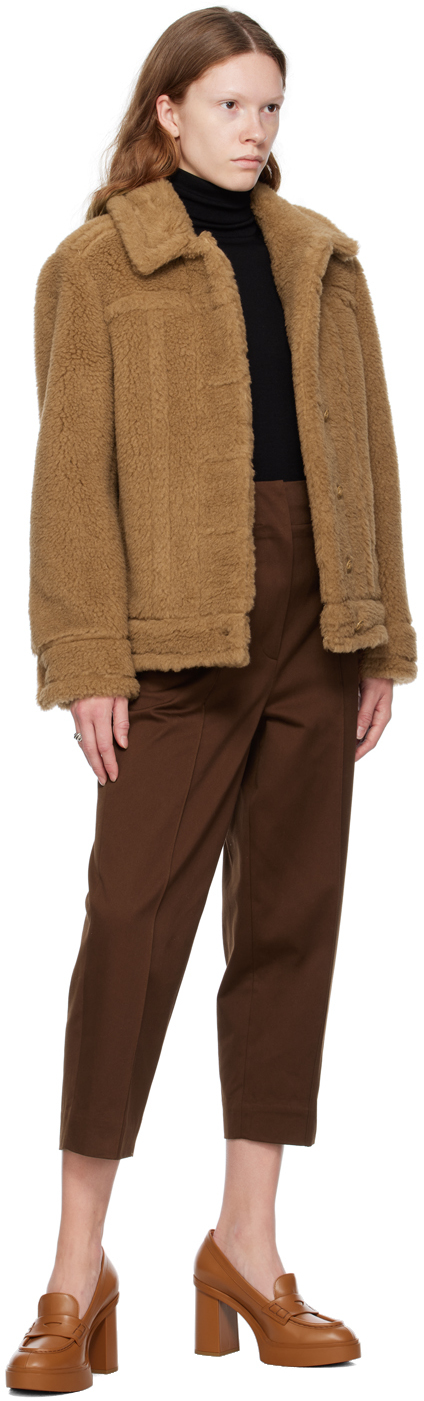 Max Mara Teddino Jacke Aus Einer Kamelwoll-seidenmischung In 001 Camel