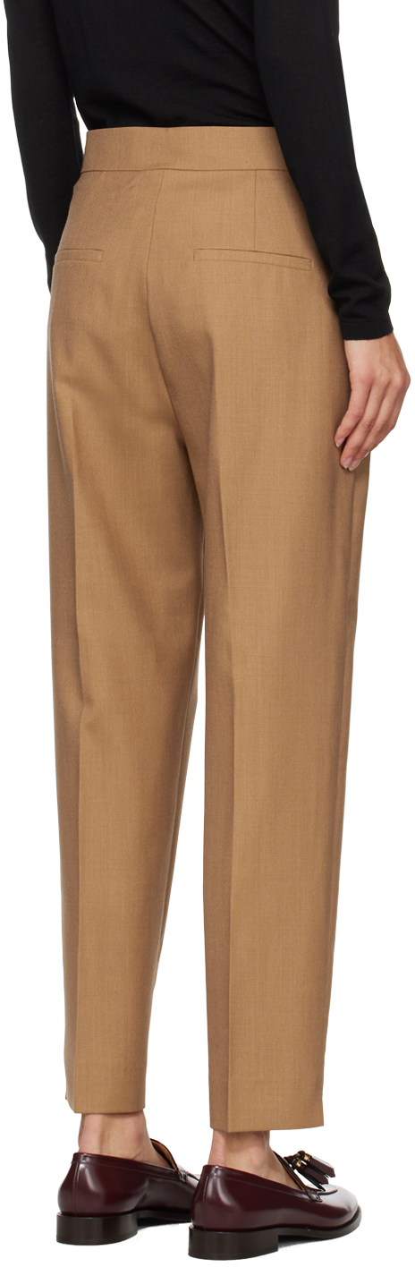 Max Mara Tan Mira Trousers In 007 Camel