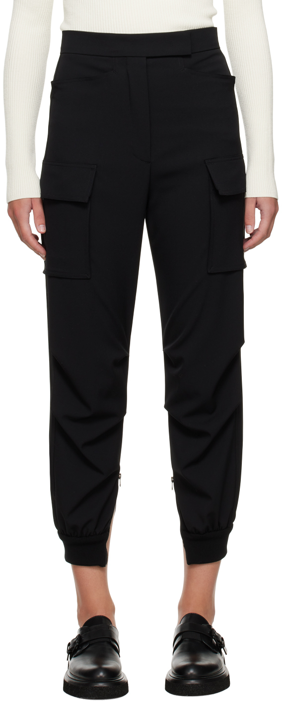 Shop Max Mara Black Cargo Pocket Trousers In 002 Black