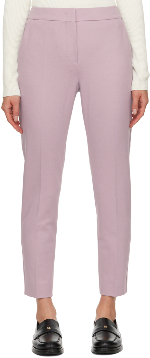 Max Mara Purple Cropped Trousers In 032 Lilac