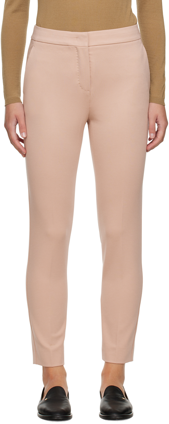 Shop Max Mara Pink Cropped Trousers In 054 Pink