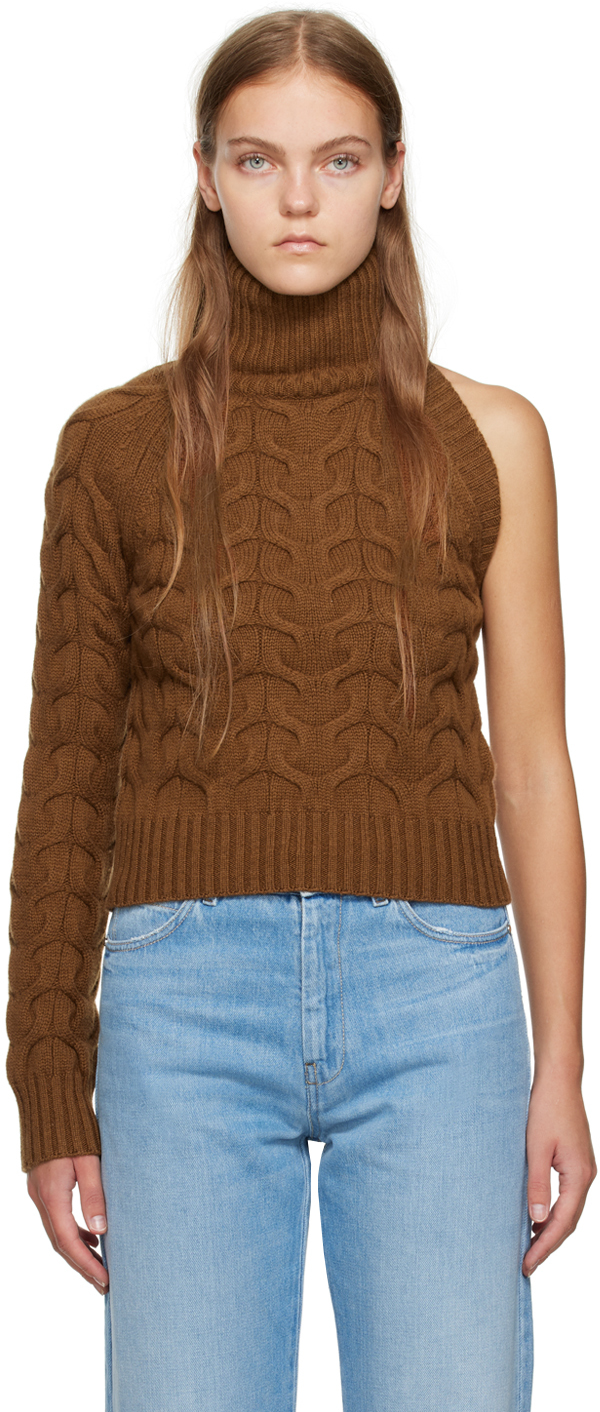 Max Mara Brown Single-Shoulder Sweater