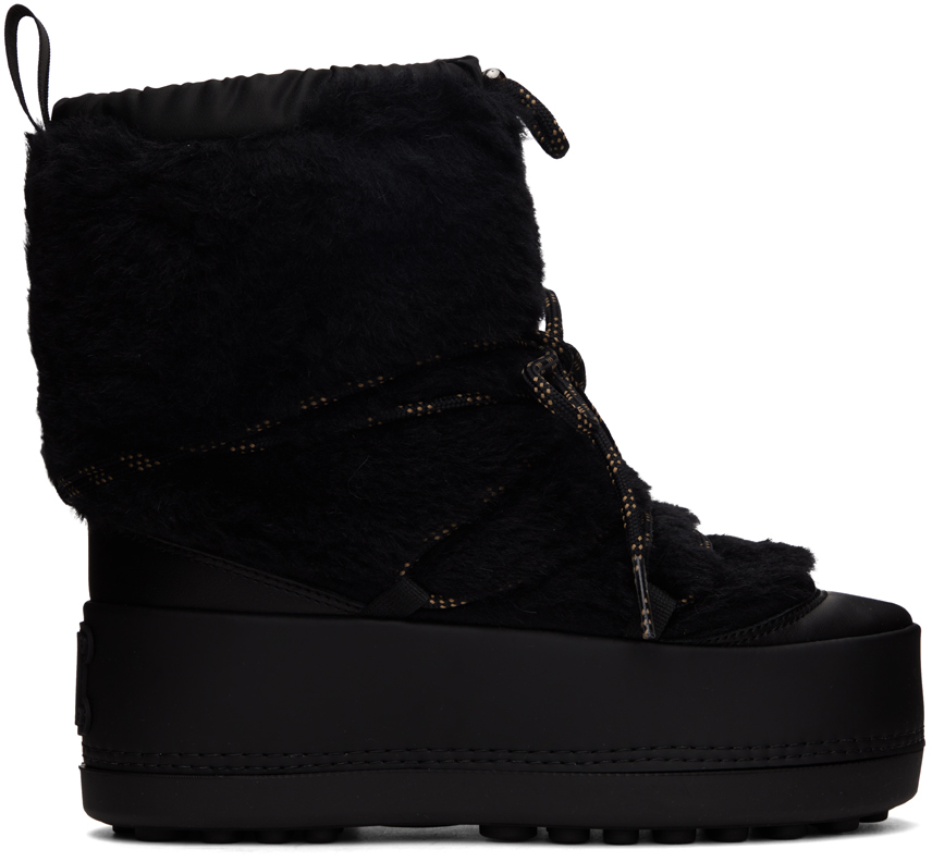 Black Faux-Fur Teddyski-Fur Boots by Max Mara on Sale